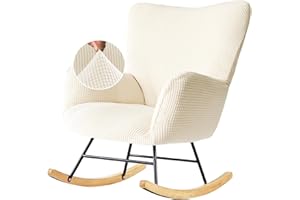 Alickwang Nursery Rocking Chair Cover, Glider Chairs Slipcover,Non-Slip Furniture Protector Covers Jacquard Pattern with Elas