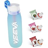VEEVA Scented Water Bottle (34oz) with 3 aroma pods + straw. Leak-proof, BPA-free, works with carbonation. Perfect for school, gym, sports & daily use. Zero sugar, zero calories ﻿