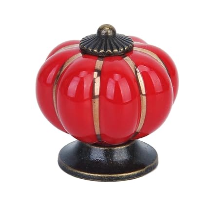 ShoppingLane Cute Pumpkin Drawer Cabinet Bin Dresser Cupboard Pull Knob Handle with Screw Red