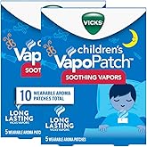 Children's VapoPatch by Vicks, Wearable Mess-Free Aroma Patch, Soothing &amp; Comforting Non-Medicated Vicks Vapors, for Children Ages 6+, 5ct
