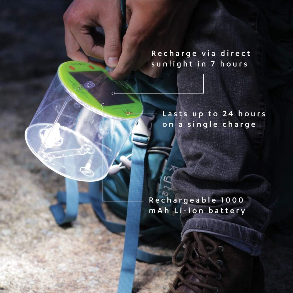 MPOWERD Luci Outdoor 2.0: Solar Inflatable Light, Excellent Hiking, Camping, Backpacking Lantern, 75 Lumens, Lasts 24 Hours, No Batteries Needed, Waterproof, Lightweight, Durable: Sports & Outdoors