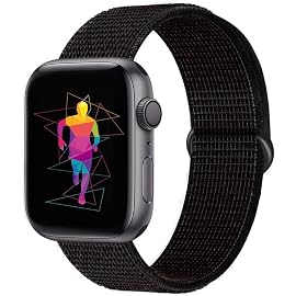INTENY Sport Band Compatible with Apple Watch 38mm 40mm 42mm 44mm, Soft Lightweight Breathable Nylon Sport Loop, Strap Replacement for iWatch Series 4, Series 3, Series 2, Series 1