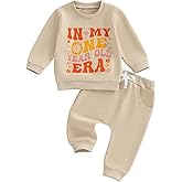 FYBITBO First Birthday Baby Girl Outfit In My One Year Old Ear Shirt Long Sleeve Top Fall 1st Birthday Girl Gifts Clothes