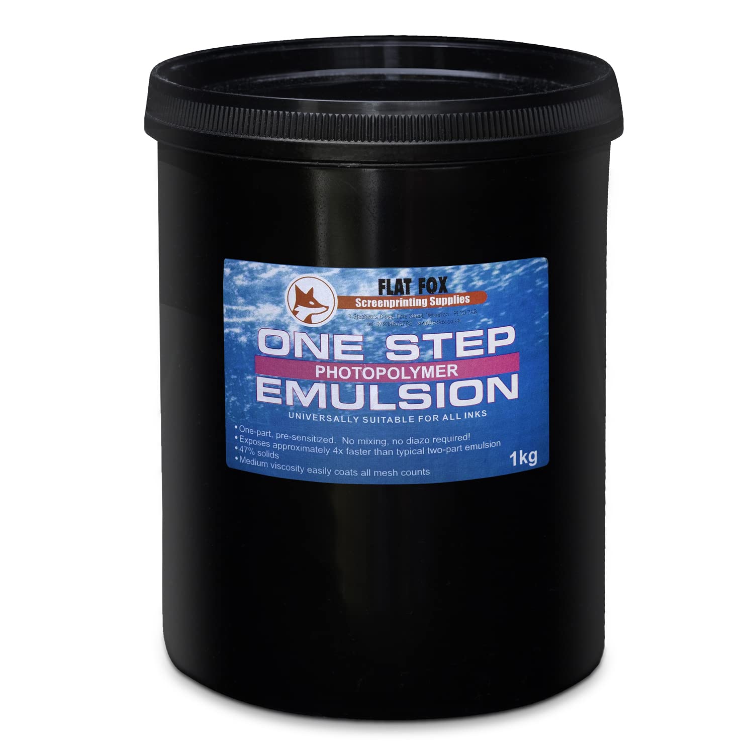 Flat Fox one step Photopolymer Emulsion Pre Sensitized- Screen printing exposure (1000ml)