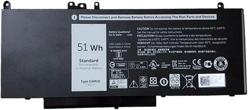 7 4v 51wh G5m10 Laptop Battery Replacement For Dell Latitude 14 5000 E5450 14 15 5000 E5550 15 6 12 E5250 P25s001 12 5 8v5gx R9xm9 Wyjc2 1ky05 Notebook Battery Amazon Ca Electronics