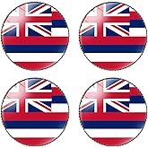 HSQCEZ 4 Pcs Hawaii Flag Pin Round 1 Inch, Lapel Pins Souvenir Badge for Hat Clothes Backpack,Hawaiian Flag Brooch Accessories Party Favors,Patriotic Pin Accessories for Men/Women