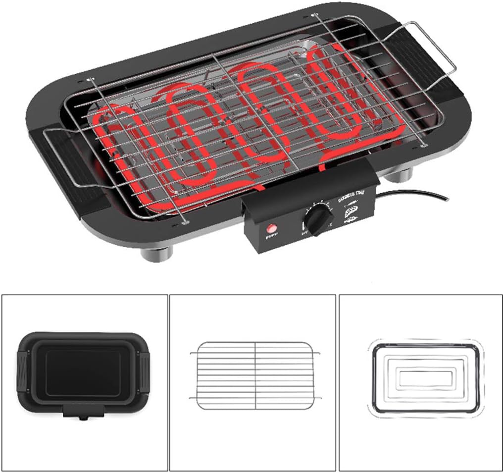 Review Shelf Barbecue Grill, Electric Grill, Indoor and Outdoor use