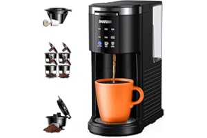 SHARDOR 3 in 1 Single Serve Coffee Maker for K Cup & Ground Coffee & Teas, Pod Coffee machine, 6–14oz Brew Sizes, 40oz Detachable Water Reservoir, Descale Settings, Black