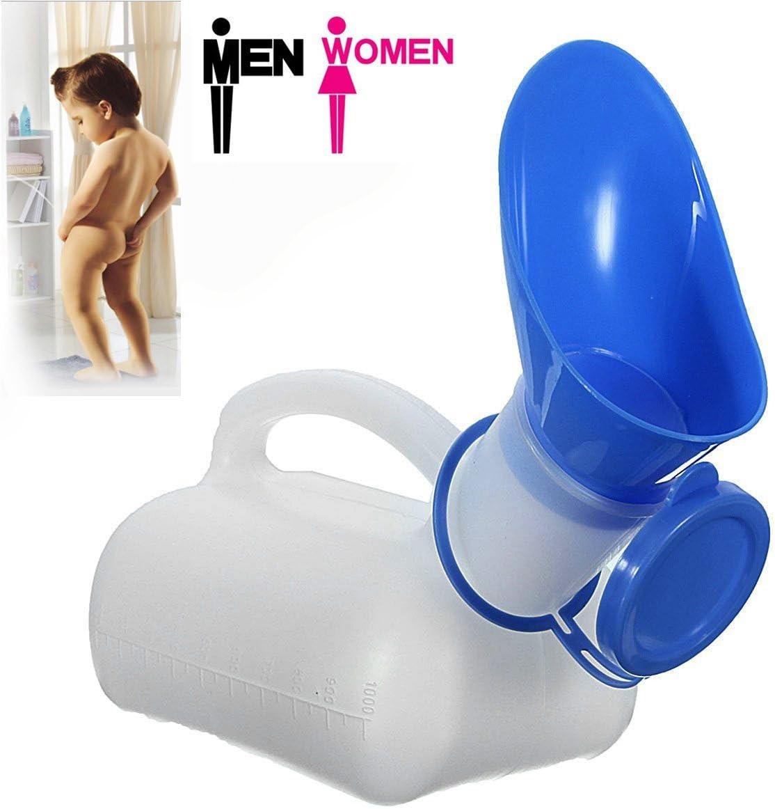 Female Male Portable Mobile Urinal Unisex Potty Urinal for Car, Toliet Urinal for Men and Women, Bedpans Pee Bottle, Plastic Can for Car, Old Man, Child and Diabetes for Camping Outdoor Travel