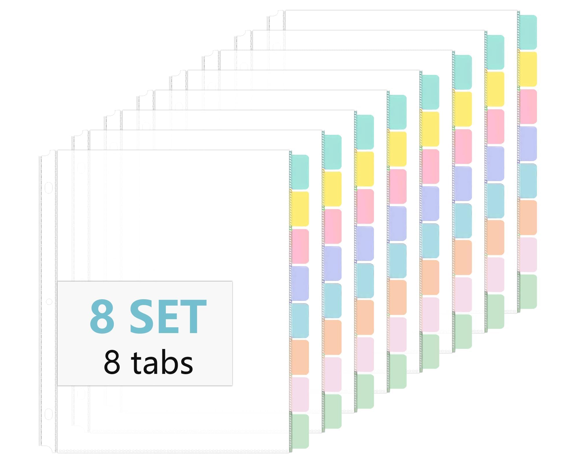 8 Set Of 64 Pack Clear Binder Sheet Protectors For 3 Ring Binder 