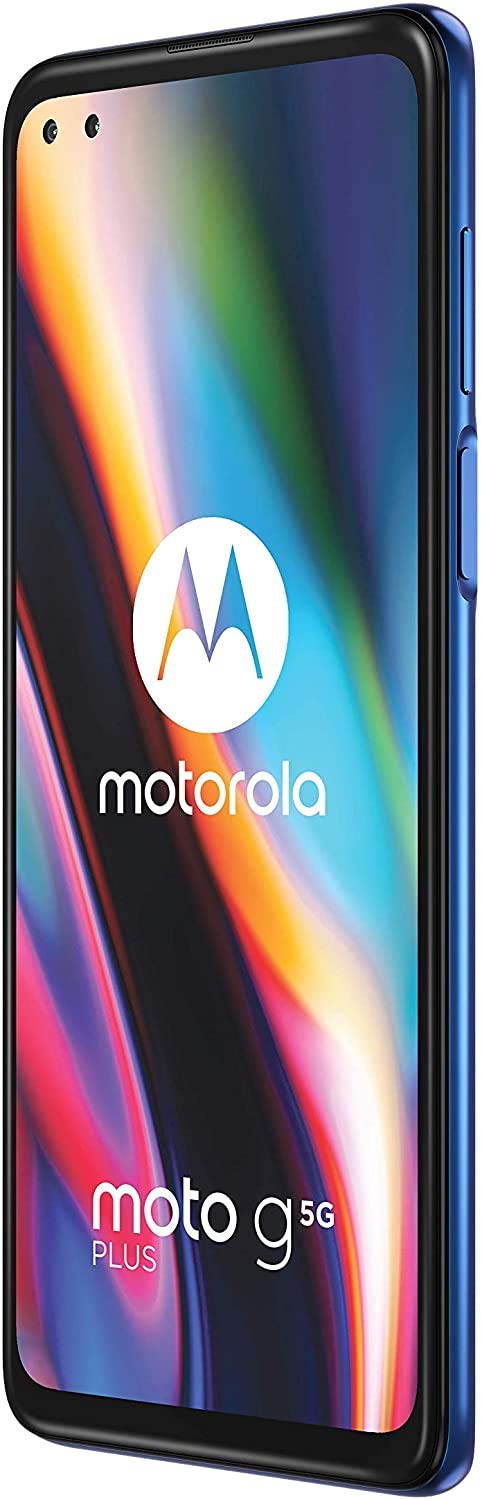 Motorola moto g 5G plus (5G, 6.7" FHD+, Qualcomm Snapdragon SD765, 48MP quad camera system, 5000 mAH battery, Dual SIM, 4/64GB, Android 10), Surfing Blue