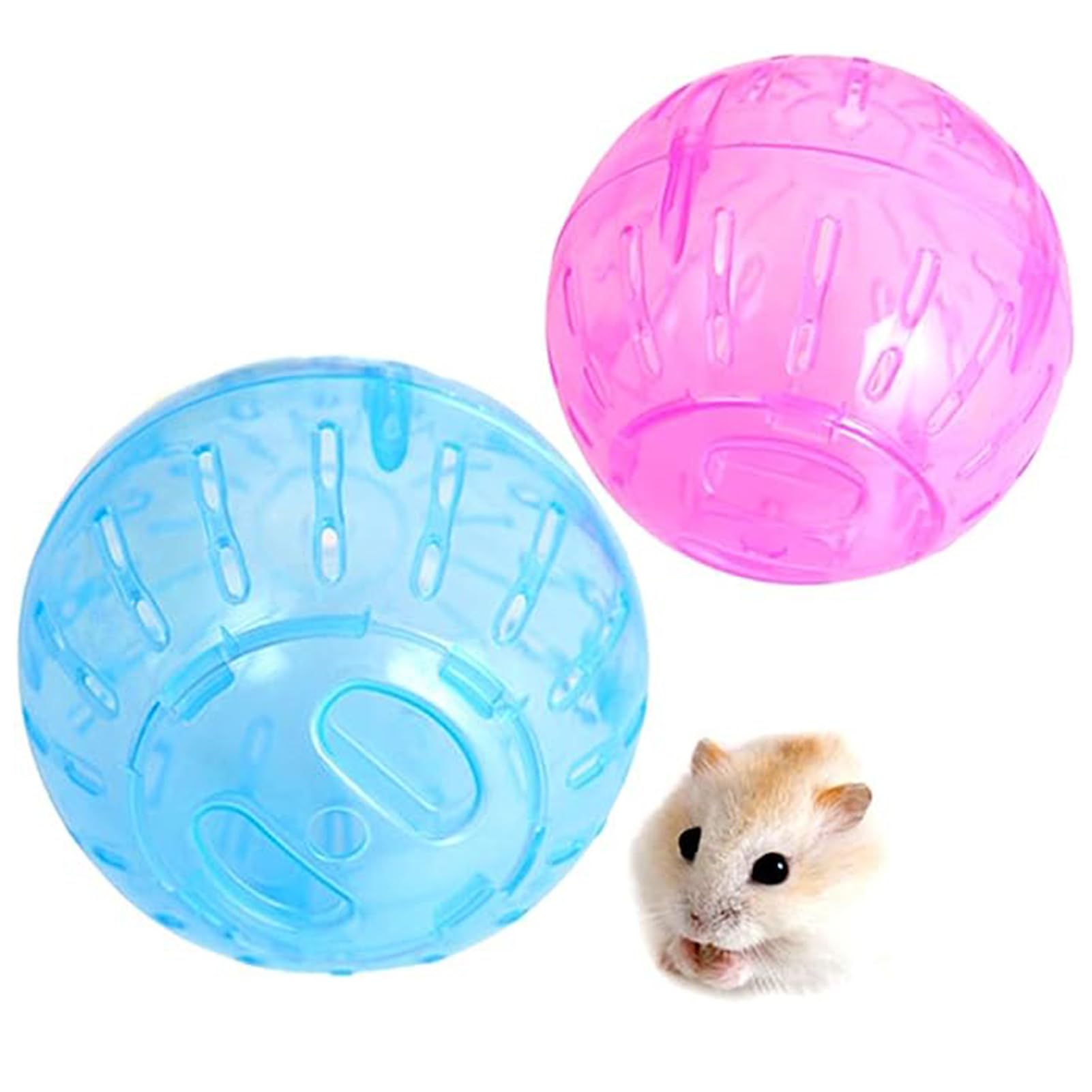 RoadLoo 2Pcs Hamster Exercise Wheel Mini Jogging Running Ball Plastic Pet Rodent Mice Jogging Ball Toy Small Animal Pet Exercise for Relieves Boredom and Increases Activity