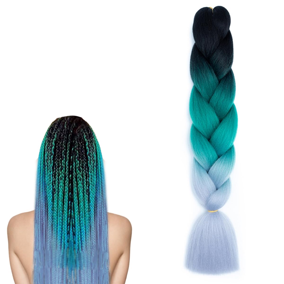 Jumbo Braids Synthetic Braiding Hair Extensions Ombre Crochet Twist Braided Hair GBBZ107, 24 inch