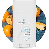 Mirai Clinical - All Natural Deodorant for Women and Men - w/Japanese Persimmon Extract - Full-Body Use - Aluminum, Fragrance, Paraben Free - Vegan - Helps to Eliminate Nonenal® Odor - Unscented-75g