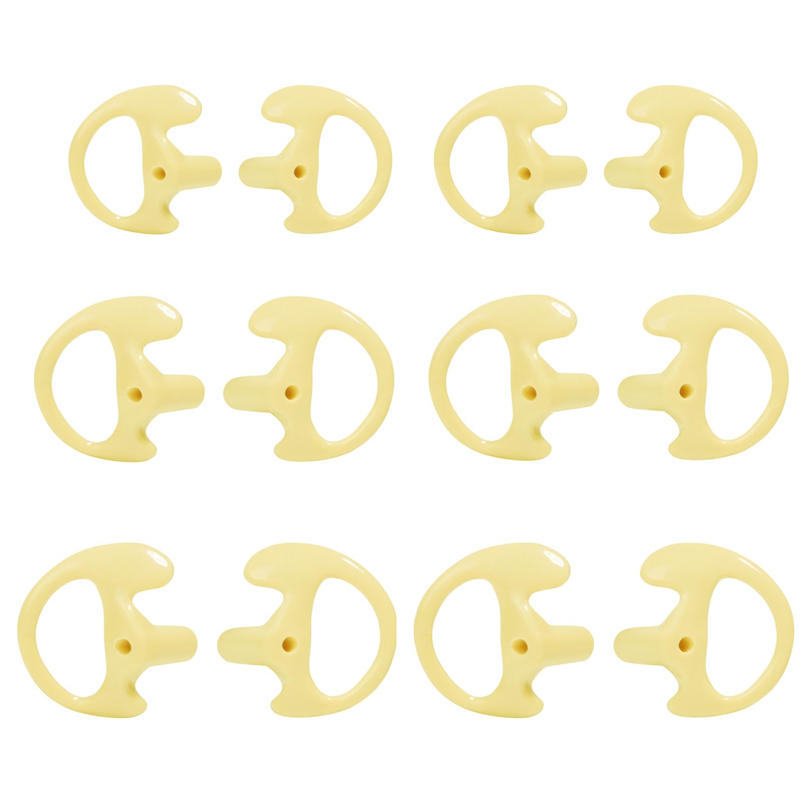 UAYESOK Replacement Earmold Soft Silicone Ear Buds Eartips for Motorola Kenwood Two Way Radio Air Acoustic Coil Tube Walkie Talkie Covert Earpiece Headset (SML*2, Yellow)