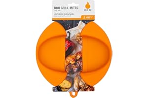 Drip EZ BBQ Grill Mitts - Heat Resistant up to 480°F - Durable Silicone for Grill Oven and Stove - Slip On Multipurpose - Dishwasher Safe