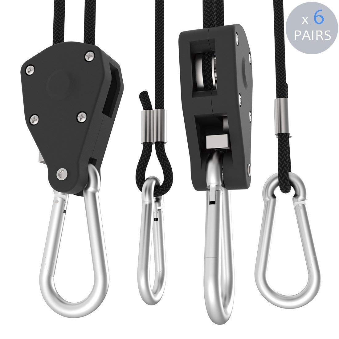 VIVOSUN 6 Pairs 1/8 inch Adjustable Heavy Duty Rope Hanger 1/8inch