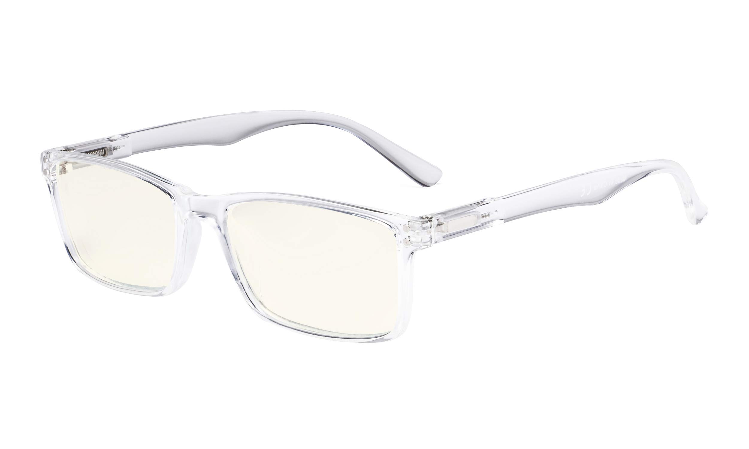 Eyekepper Computer Glasses - Transparent Light Filter Readers - UV420 Protection Stylish Quality Spring Hinges Reading Glasses - Transparent +3.50