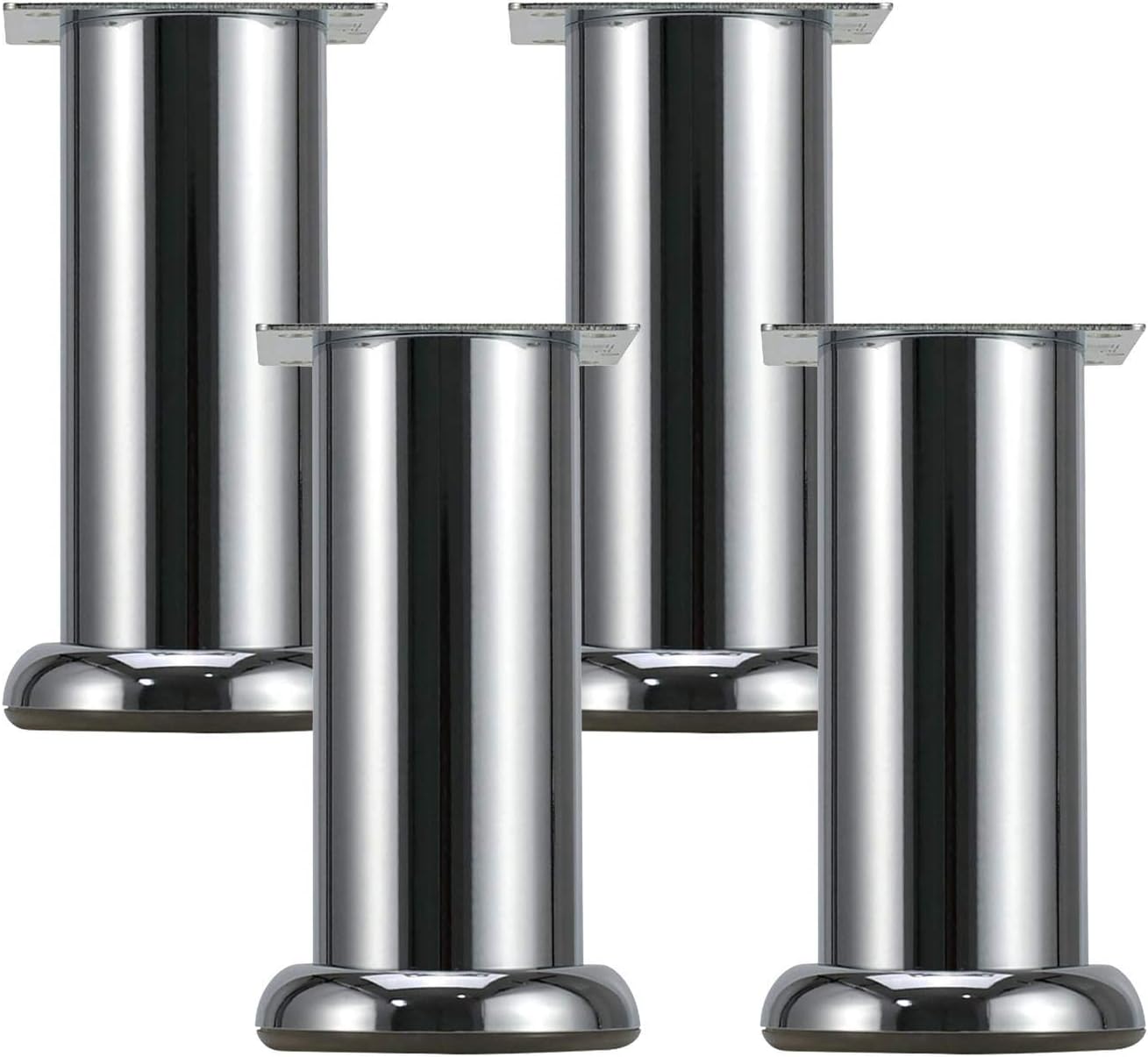 4 Stück Möbelbeine Metall, Stahl Runde Schrankfüße, Für