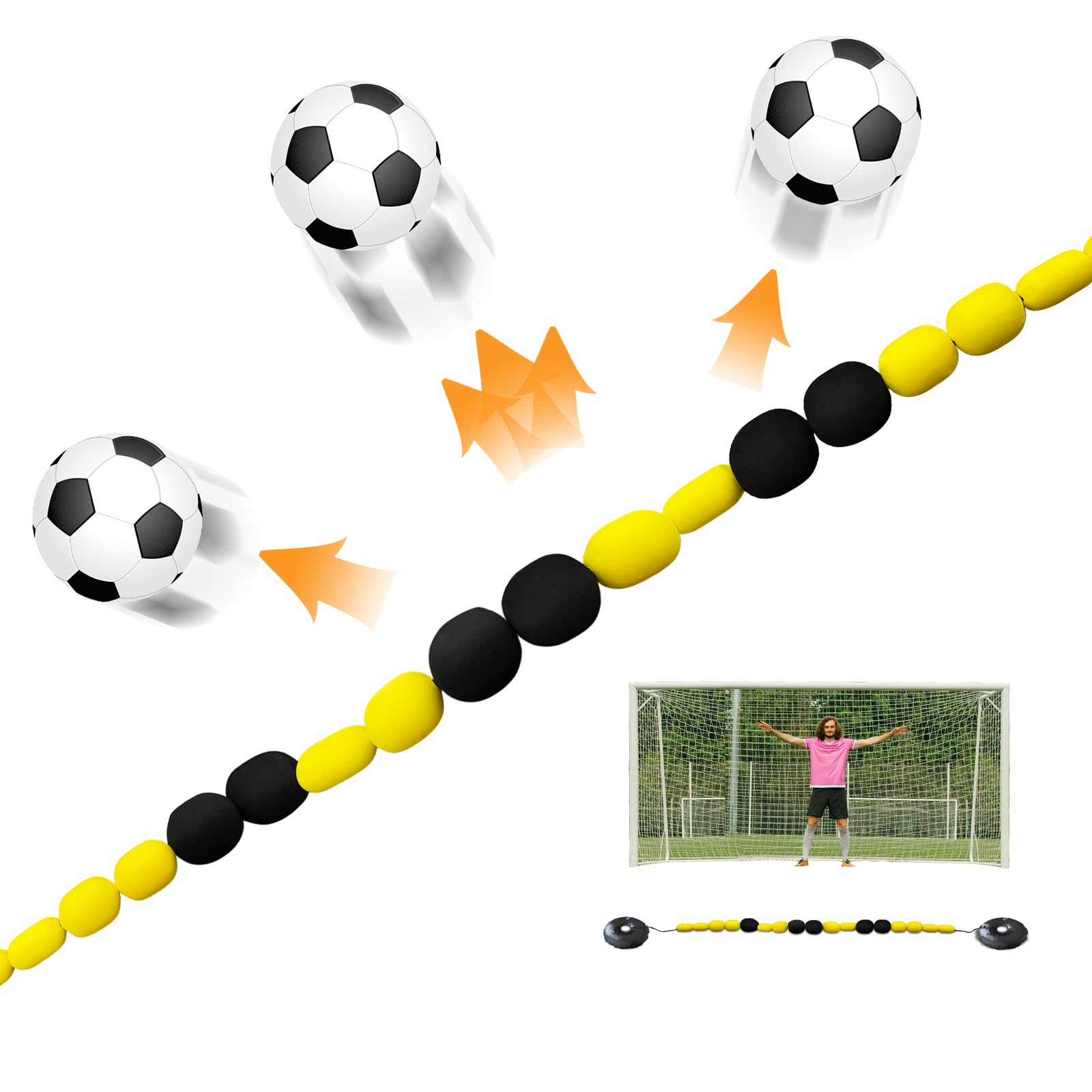 Photo 1 of TNZMART Goalkeeper Soccer Football Agility Goalie Reflex Training Practice Drill Equipment Gear 9-13 FT (9 FT)
