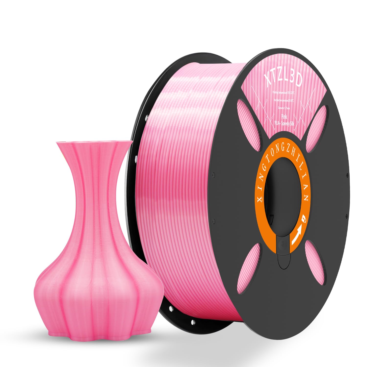 PLA 3D Printer Filament 1.75mm,3D Printing Filament Material Dimensional Accuracy +/- 0.02 mm,1kg/Spool (2.2 LBS) for 3D Printers,Pink Silk PLA