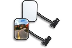LIBERRWAY Door Off Mirror Compatible with Jeep Wrangler TJ JK 4x4 Off-road Morror Rectangular Mirrors Quick Release Side View Mirror, right position, 2 Pack