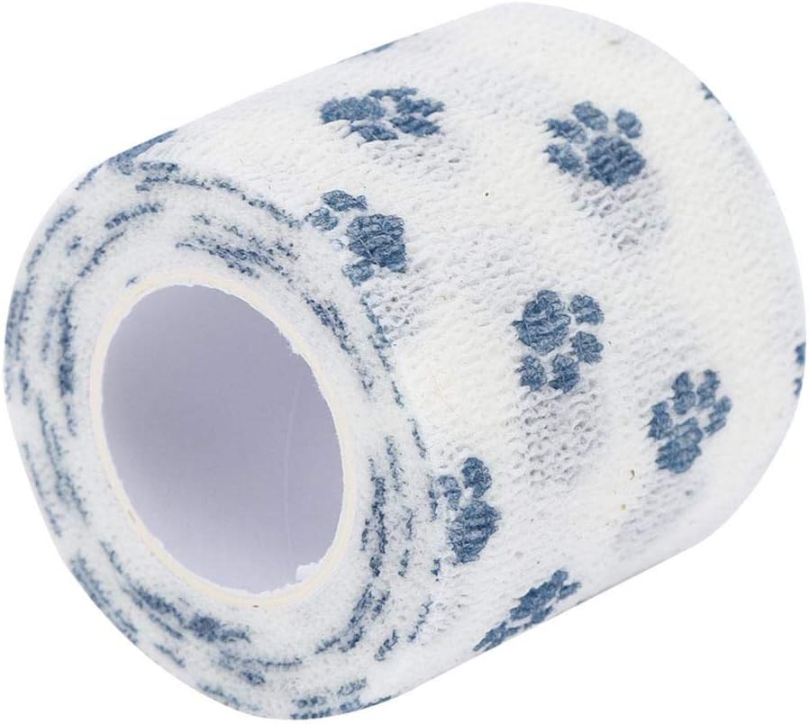 Oumefar Self Adhesive Pet Bandage Breathable Non Woven Bulk Elastic Wrap Vet Tape First Aid for Injury Cats Dogs Ankle Sprains(Blue) - Image 5