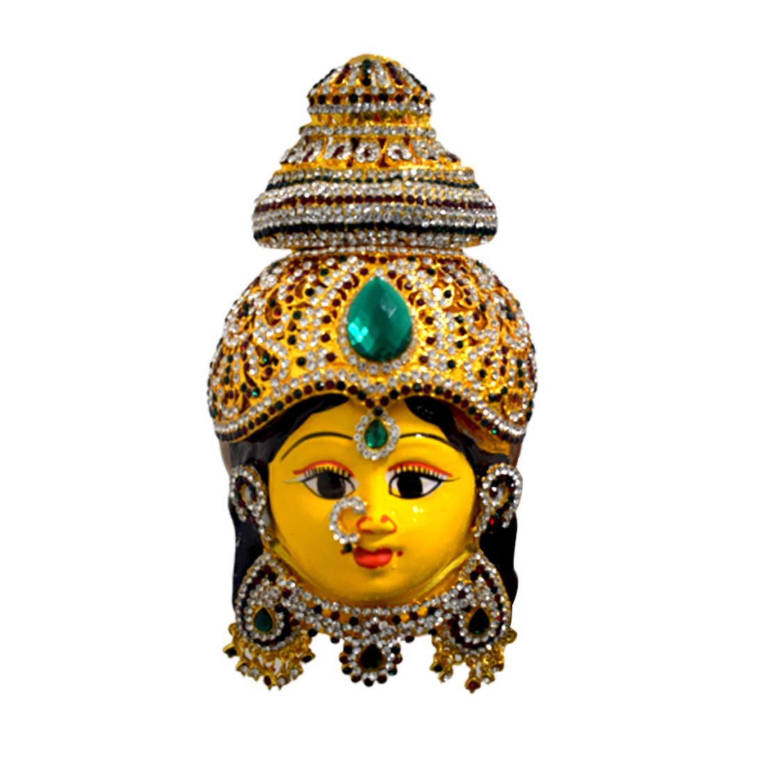 Buy Puja N Pujari Stone Varalakshmi Devi Face with Green Stones Statue