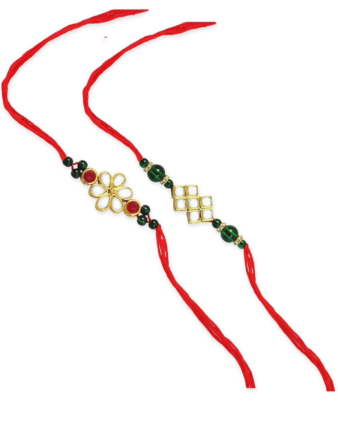 karatcart gold plated kundan rakhi for boys/men