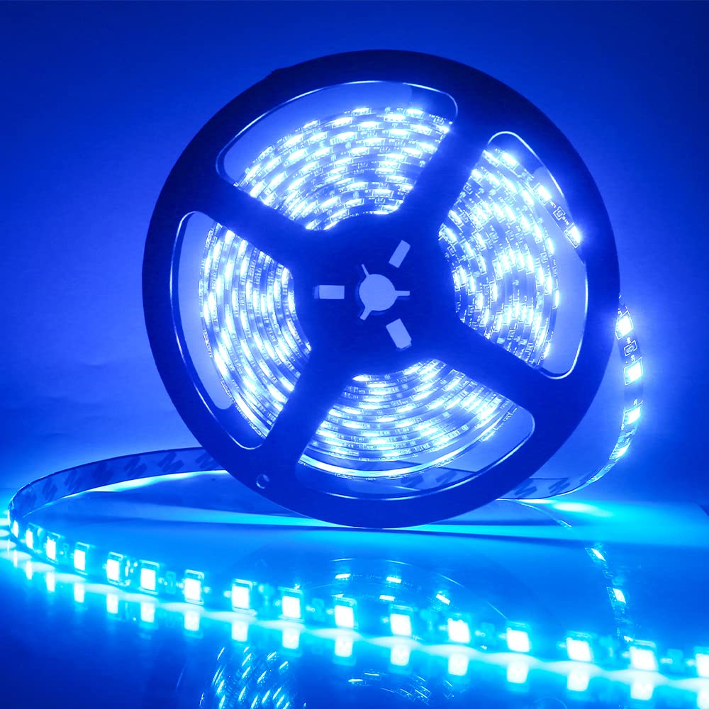 Keiurot Led Strip Lights Blue 5M Waterproof Led Light Strips Flexible 300SMD Led Lights for Bedroom, Room, Home, Kitchen, Under Cabinet, Bar DIY Decoration