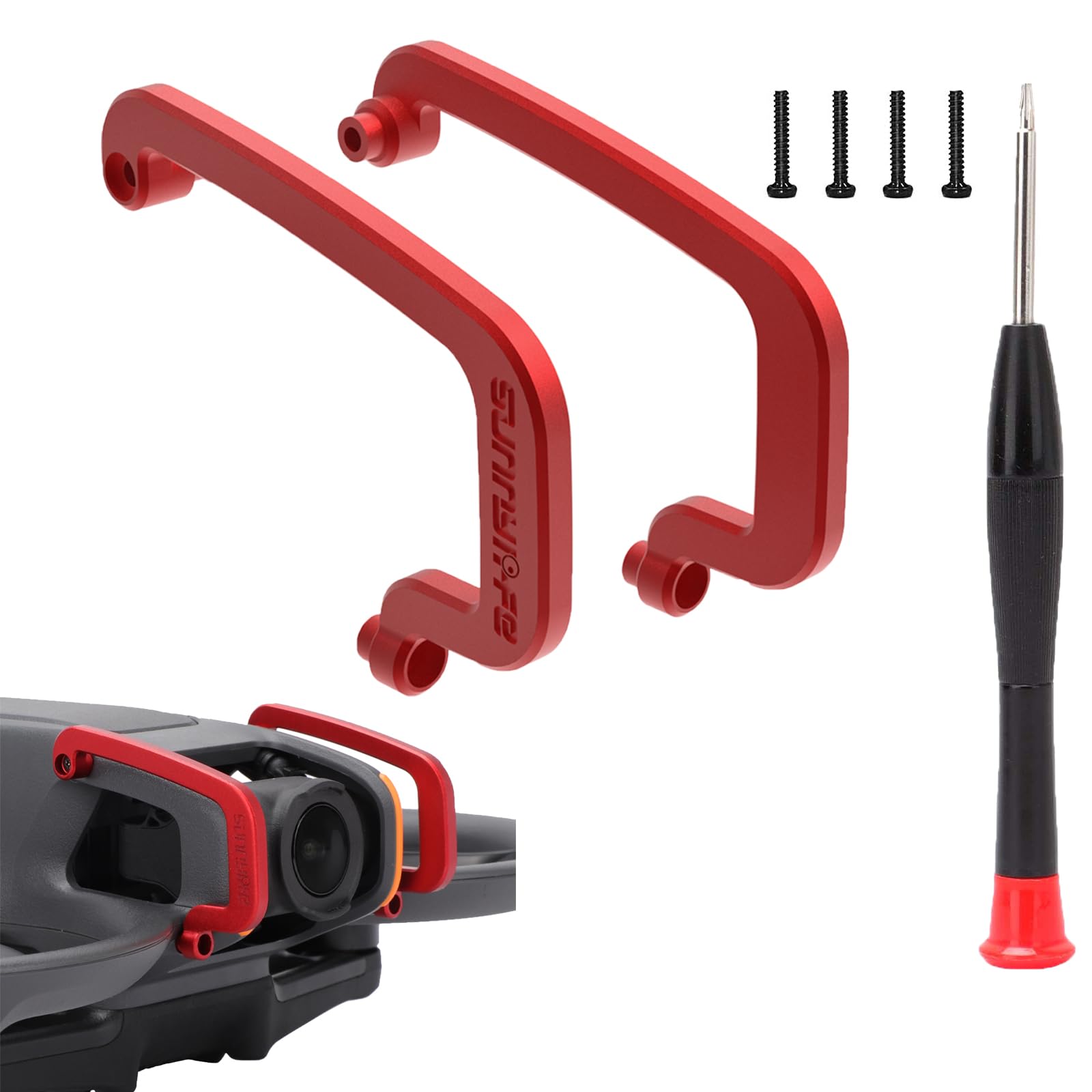 CERFFOOL Bumper for DJI Avata 2 Anti-collision Protection Bar Aluminum Alloy Camera Lens Gimbal Guard Lens Protective bar Safety Bar Drone Accessories Protector Lightweight（RED)