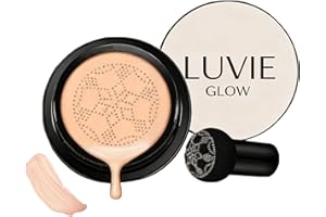 Luvie Glow Foundation Cushion, Mushroom Head Air Cushion Cc Cream, CC Cream Foundation Make Up Concealer for Face, Moisturizi