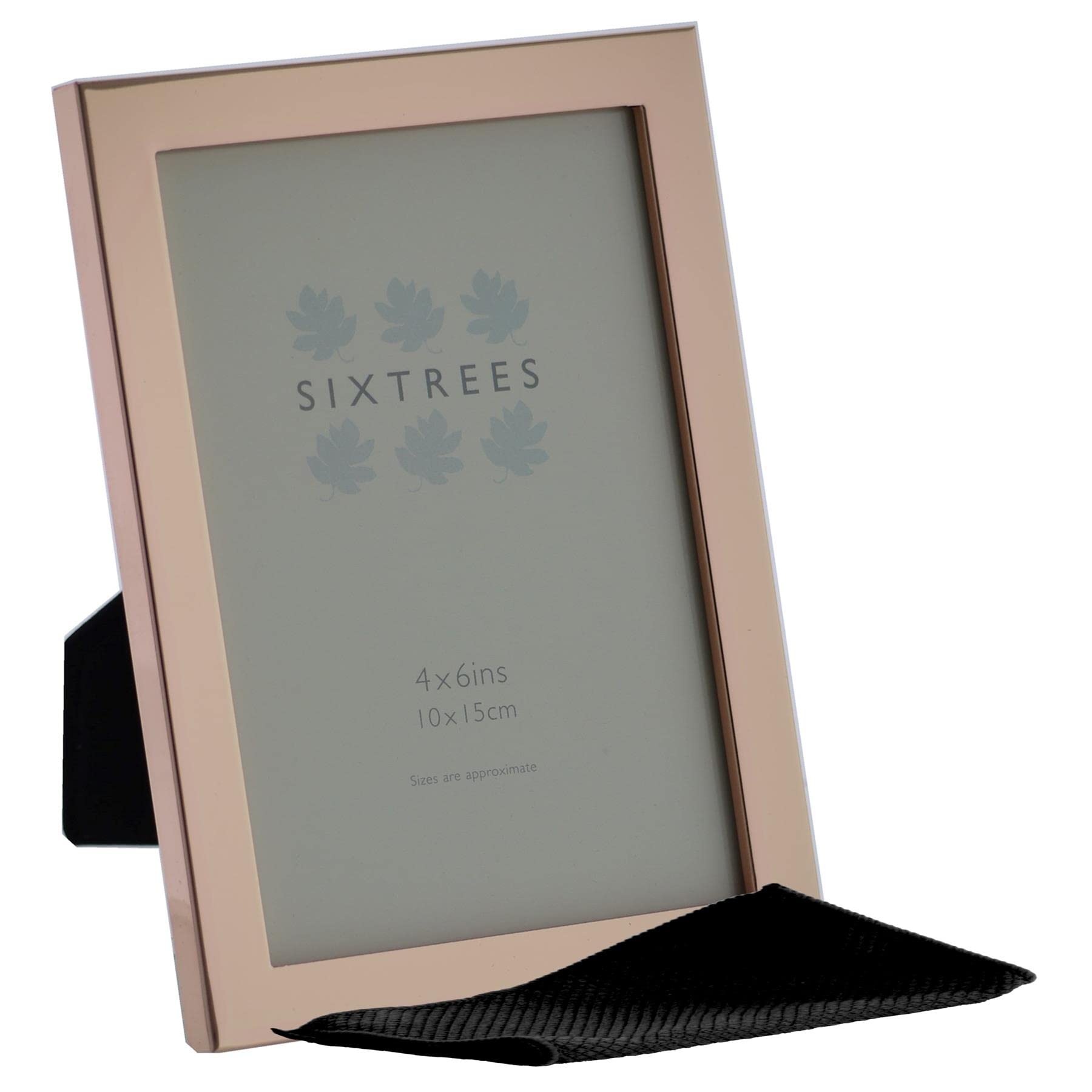 Sixtrees 2-121-46 Wide Square Edge Copper 6x4 inch photoframe. Complete with microfibre cleaning cloth. — image 1