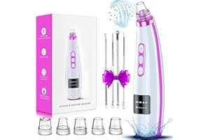 FREESHOW Newest Blackhead Remover Pore Vacuum Upgraded Facial Pore Cleaner Electric Comedone Whitehead Extractor Tool-5 Suction Power,5 Probes,USB Rechargeable Blackhead Vacuum Kit for Women & Men