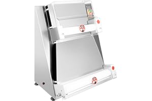 PAZCII Commercial Electric Pizza Dough Roller Sheeter - 4"-16" Automatic Dough Press Machine, 370w 110v Stainless Steel Pastry Sheeter with Adjustable Thickness, for Pizza, Pasta, Bread & Noodle Making