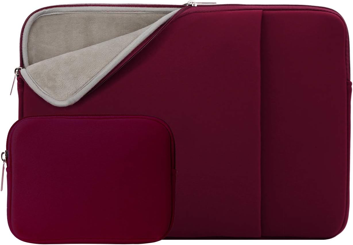 Sponsored Ad - RAINYEAR Laptop Sleeve Case Compatible with 13.3 Inch Notebook Computer Chromebook 14" MacBook Pro/Max M1 M2 M3 M4 M5 Cover Soft Bag with Front Pocket & Accessories Pouch (Red, Upgraded Version)