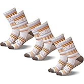 gyprprer 3Pairs Women’s Merino Wool Hiking Socks, Breathable Cushion Crew Socks for Outdoor Hiking