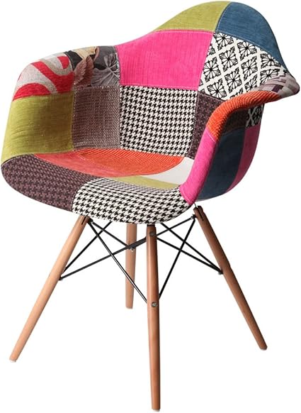 Amazon Co Jp ぼん家具 パッチワークチェア 耐荷重100kg アームチェア リプロダクトチェア おしゃれ レディ ホーム キッチン