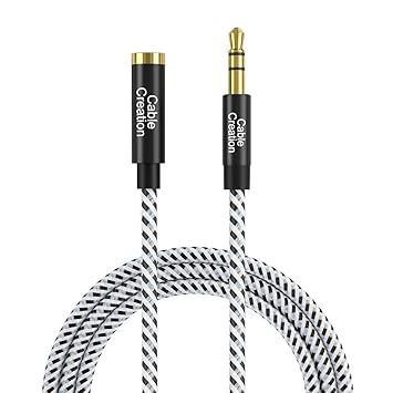 CableCreation 3.5mm Headphone Extension Cable, 3.5mm Male to Female Stereo Audio Extension Cable Adapter with Gold Plated Connector, 3 Feet/ 0.9M