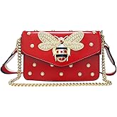 Beatfull Designer Bee Purse Fashion Crossbody Bags with Pearl for Women Pu Leather Shoulder Clutch Handbags