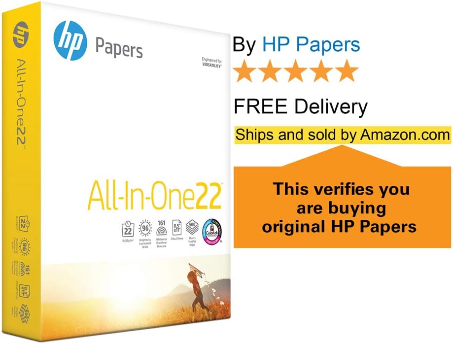 HP Printer Paper 8.5x11 AllInOne 22 lb 1 Ream 500 Sheets 96 Bright Made in USA FSC Certified Copy Paper HP Compatible 207010R: Home Improvement