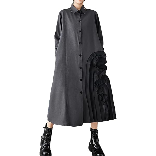 ellazhu Women's Overszed Button Down Shrt Dresses Batwng Sleeves ellazhu Women's Overszed Button Down Shrt Dresses Batwng Sleeves