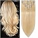 Standard Weft 20 Inch 105g Bleach Blonde Clip in 100% Real Remy Human Hair Extensions 8 Pieces 18 Clips