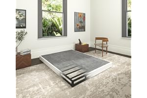 Faoide 5 Inch Heavy Duty Metal Box Spring Queen Size, Low Profile Queen Mattress Foundation Bed Base, 3000 lbs Weight Capacity, Easy Assembly, Easy Clean Fabric Cover, Black