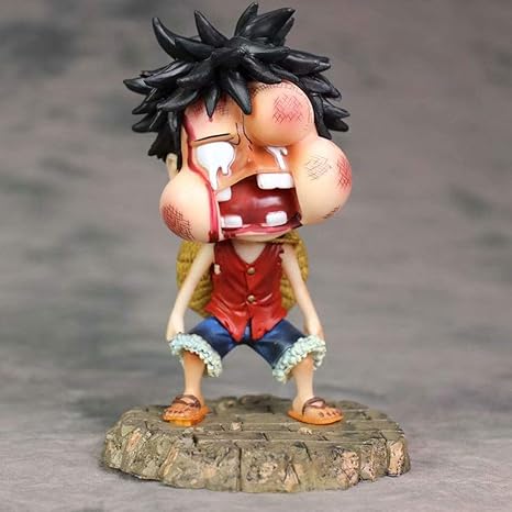Amazon Co Jp ワンピースアニメフィギュアルフィビートふくらんだ顔qバージョン版彫刻装飾装飾像置物モデル玩具人形高さ15cm 5 9 Wangwu ホーム キッチン