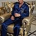 Amybria Men Silk Pajamas Set Blue 4 Sizes