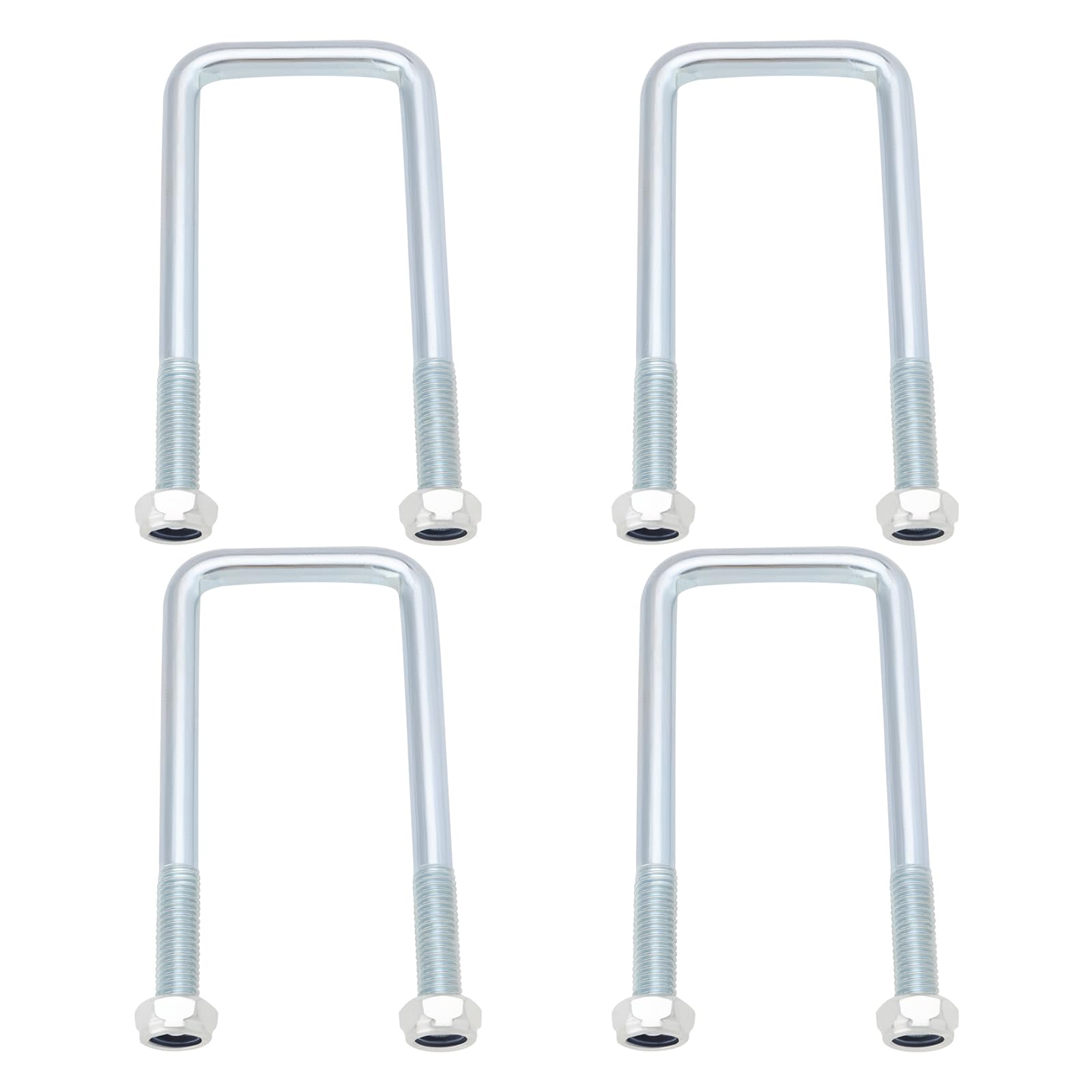 The Lord of the Tools 4 Sets Galvanized Steel U-Bolt Nut Set M12x42mm U Bolts with Plate Nut Compatible with Ifor Williams Trailer Twin Leaf Springs