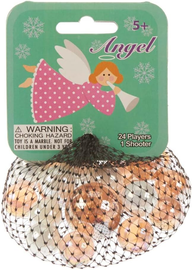 Mega Marbles ANGEL MARBLE NET (24 Player Marbles & 1 Shooter)