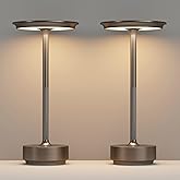 FDIDC 2 Pack Cordless Table Lamps Rechargeable, 5000mAh LED Table Light | Portable 3 Color Stepless Dimming Battery Powered Table Lamp with Memory Function for Restaurant/Home/Outdoor.(Cafe)