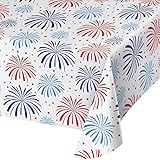 Creative Converting 327220 Patriotic Plastic Tablecloth, Multicolor